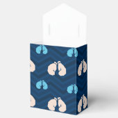 Midnight, Sky Blue, Tan, Bokshandschoenen Chevron Bedankdoosjes (Geopend)