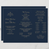Midnight Sky Tri Fold Wedding Programme (Voorkant / Achterkant)