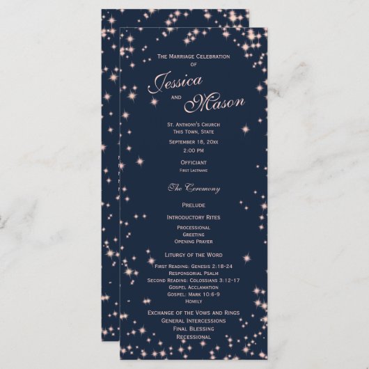 Midnight Sky Twinkle Navy blauw en roze Programma (Voorkant / Achterkant)