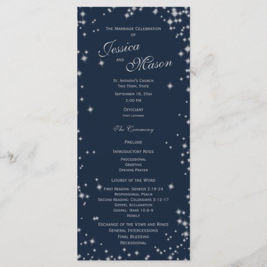 Midnight Sky Twinkle Navy blauw en zilver Programma (Voorkant)