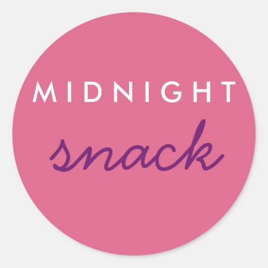 Midnight Snack Sticker roze Paars (Voorkant)