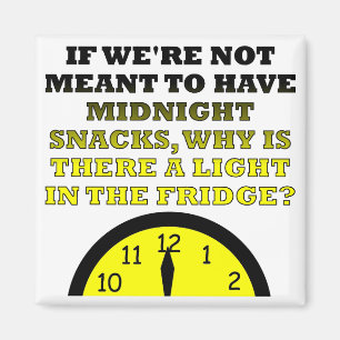Midnight Snacks Fridge Light Funny Magnet Magneet