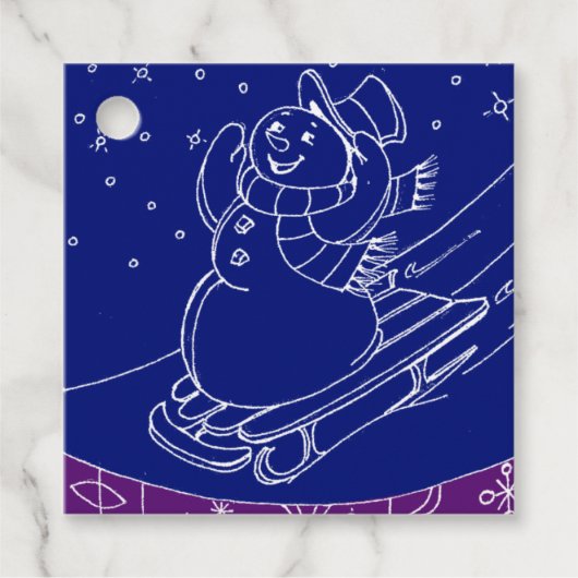 Midnight Snowman Bedankjes Labels (Voorkant)