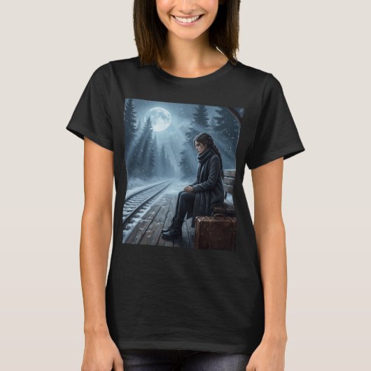 Midnight Solitude Shirt–Dark Dream Aesthetic tee T-shirt (Voorkant)