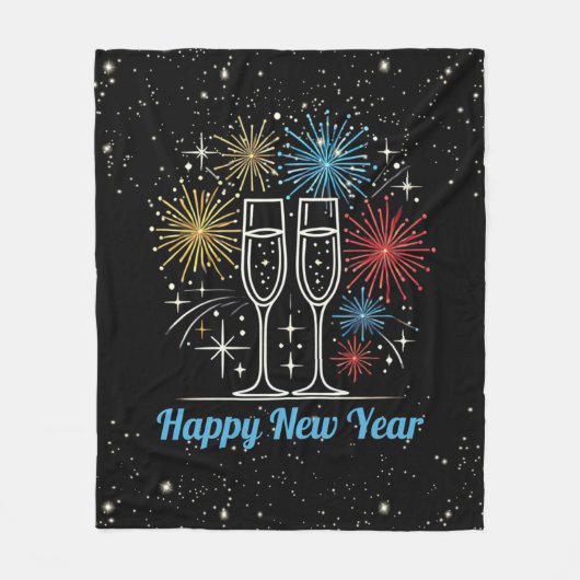 Midnight Sparkle viering Fleece Deken (Voorkant)