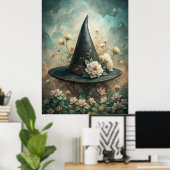 Midnight Spell - Boho Witch Pet Wall Art Poster (Thuiskantoor)