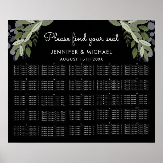 Midnight Sprigs - Alfabetische zitplaats Poster (Voorkant)