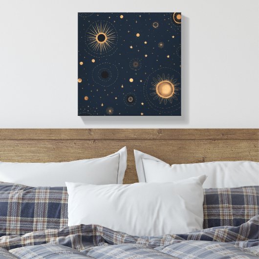 Midnight Stardust Canvas Afdruk (Insitu (Slaapkamer))