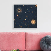 Midnight Stardust Canvas Afdruk (Insitu (Woonkamer))
