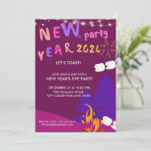 Midnight Stars | Nieuwe uitnodiging van Eve-partij (Staand voorkant)