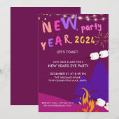 Midnight Stars | Nieuwe uitnodiging van Eve-partij (Voorkant / Achterkant)