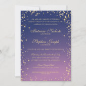 Midnight Stars Twinkle Sky Faire-part de mariage (Devant)