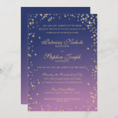 Midnight Stars Twinkle Sky Faire-part de mariage (Devant / Derrière)