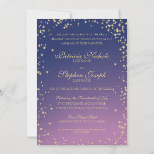 Midnight Stars Twinkle Sky Faire-part de mariage