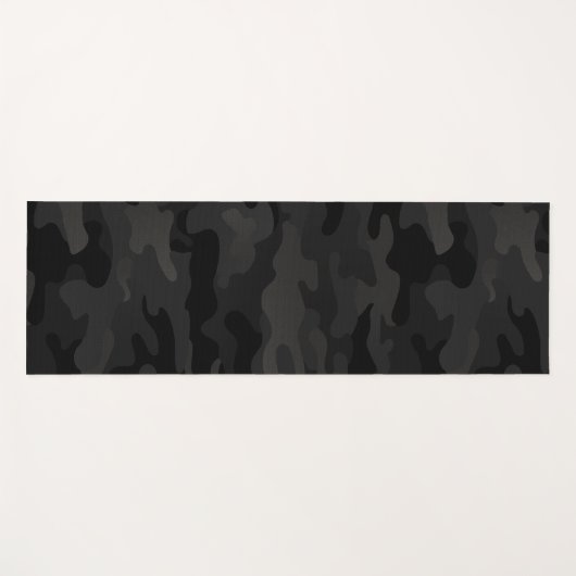 Midnight Stealth Urban Camo Zwarte houtskool Yogamat (Voorkant (horizontaal))