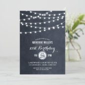 Midnight String Lights 21e anniversaire Invitation (Debout devant)
