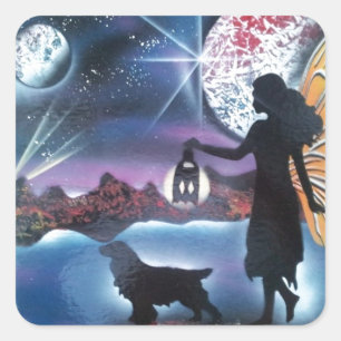 Midnight Stroll Vierkante Sticker