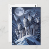 Midnight Summit Wolves Trio Briefkaart (Voorkant / Achterkant)