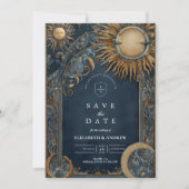 Midnight Sun Celestial Wedding Save The Date (Voorkant)