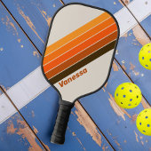 Midnight Sunrise Gestreept met Naam Pickleball Paddle