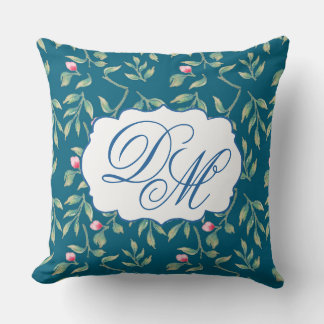 Midnight Teal Wedding Keepsake Throw Pillow Kussen