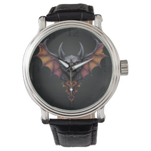Midnight Terror: Inkttekening van een enge vleermu Horloge