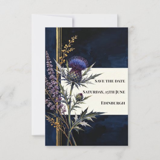 Midnight Thistle Koper Save The Date (Voorkant)