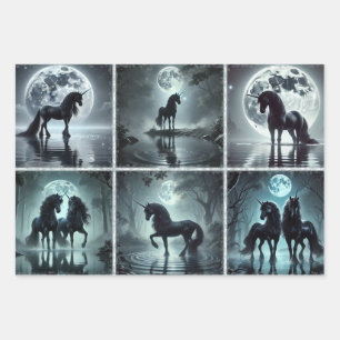 Midnight Unicorns inpakpapier Vel