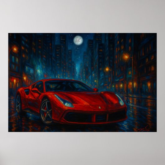 Midnight Velocity Car Poster (Voorkant)