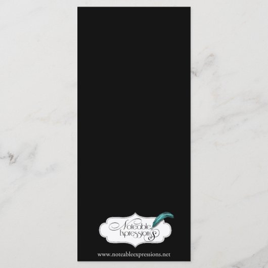 Midnight Vineyard Bruiloft Menu (Achterkant)