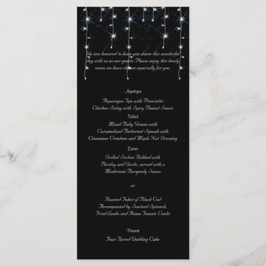 Midnight Vineyard Bruiloft Menu (Voorkant)