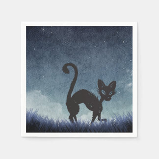 Midnight Whiskers & Moonlit Mischief Paper Napkin Servet