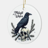 Midnight Whispers Raven and Skull Ornament (Links)