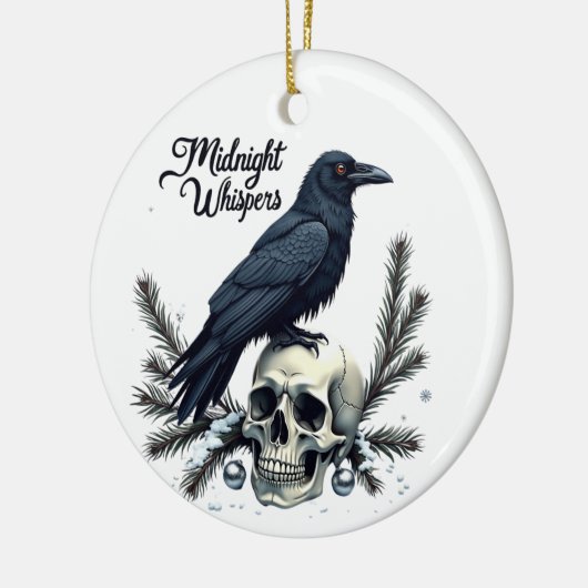 Midnight Whispers Raven and Skull Ornament (Links)