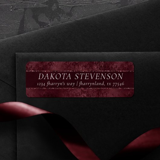 Midnight Wine Romance | Dark Satiny Grunge Adres Etiket