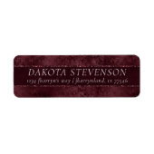 Midnight Wine Romance | Dark Satiny Grunge Adres Etiket (Voorkant)