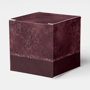 Midnight Wine Romance   Dark Satiny Grunge Damask Bedankdoosjes