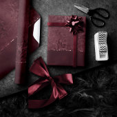 Midnight Wine Romance | Dark Satiny Grunge Damask Cadeaupapier