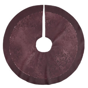Midnight Wine Romance   Dark Satiny Grunge Damask Kerstboom Rok