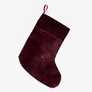 Midnight Wine Romance   Dark Satiny Grunge Damask Kleine Kerstsok