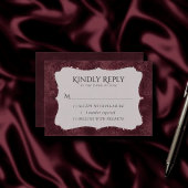 Midnight Wine Romance | Donkere Zijden Grunge Dama RSVP Kaartje