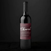 Midnight Wine Romance | Satiny Grunge Damask Favor Wijn Etiket