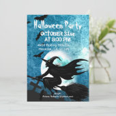 Midnight Witch Halloween-feest Kaart (Staand voorkant)