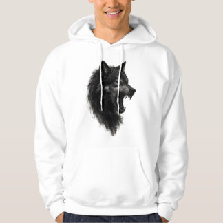 Midnight Wolf Head Roar Hoodie