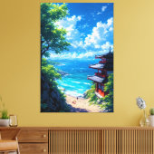 Midori to Umi no Michi Canvas Afdruk (Insitu (Woonkamer))