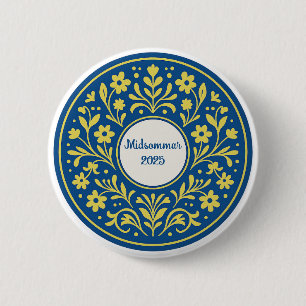 Midsommar - Traditionele Zweedse Midzomer Ronde Button 5,7 Cm