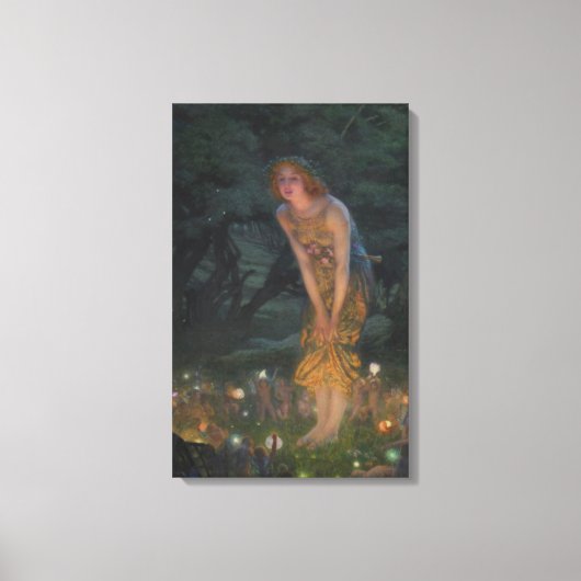 Midsummer Eve (door Edward Robert Hughes) Canvas Afdruk (Voorkant)