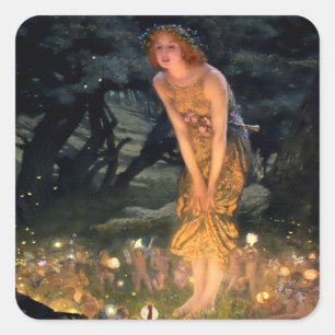 “Midsummer Eve” door Edward Robert Hughes Vierkante Sticker