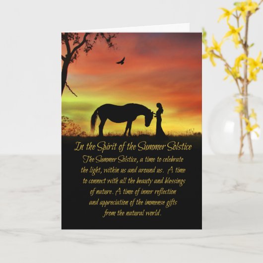 Midsummer Eve Litha Zomerzonnewende Kaart (Gele Bloem)