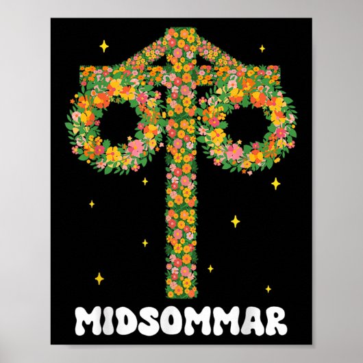 Midsummer Solstice Maypole Midsommar Zweden Poster (Voorkant)